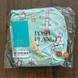Posh Peanut Flannelette Luxe Pajama Set Nutcracker Green 12-18m